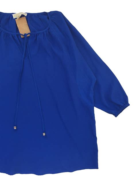 blusa michael kors cuello amplio azul